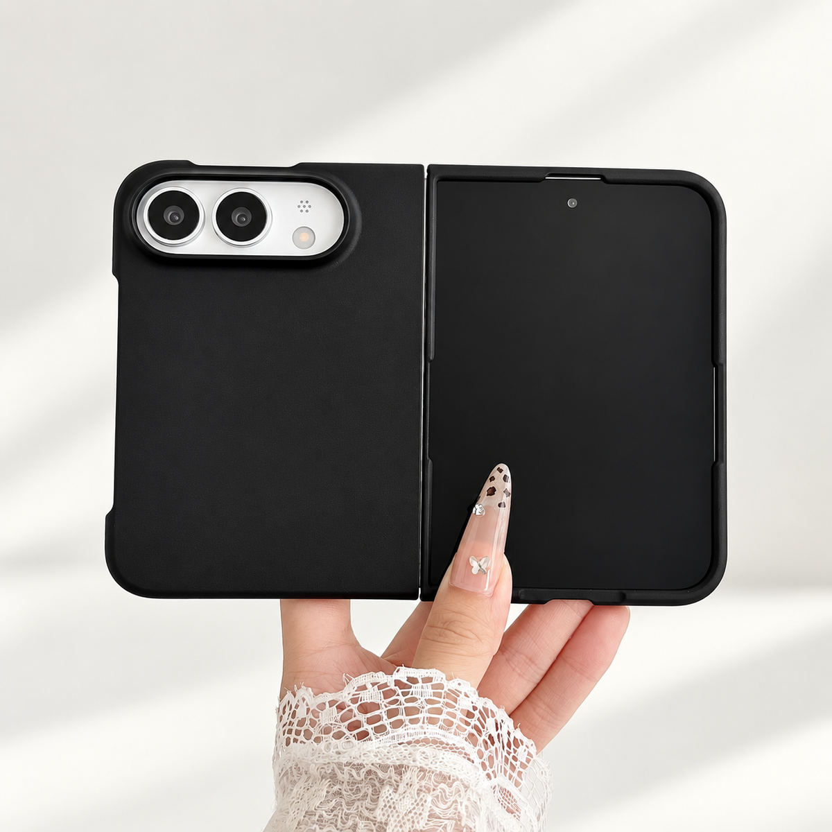 Premium iPhone Case Solid Color Skin Feel Shockproof PC TPU Foldable Tough Anti Fingerprint Wear Resistant Slim Comfortable Grip Protective Cover Case