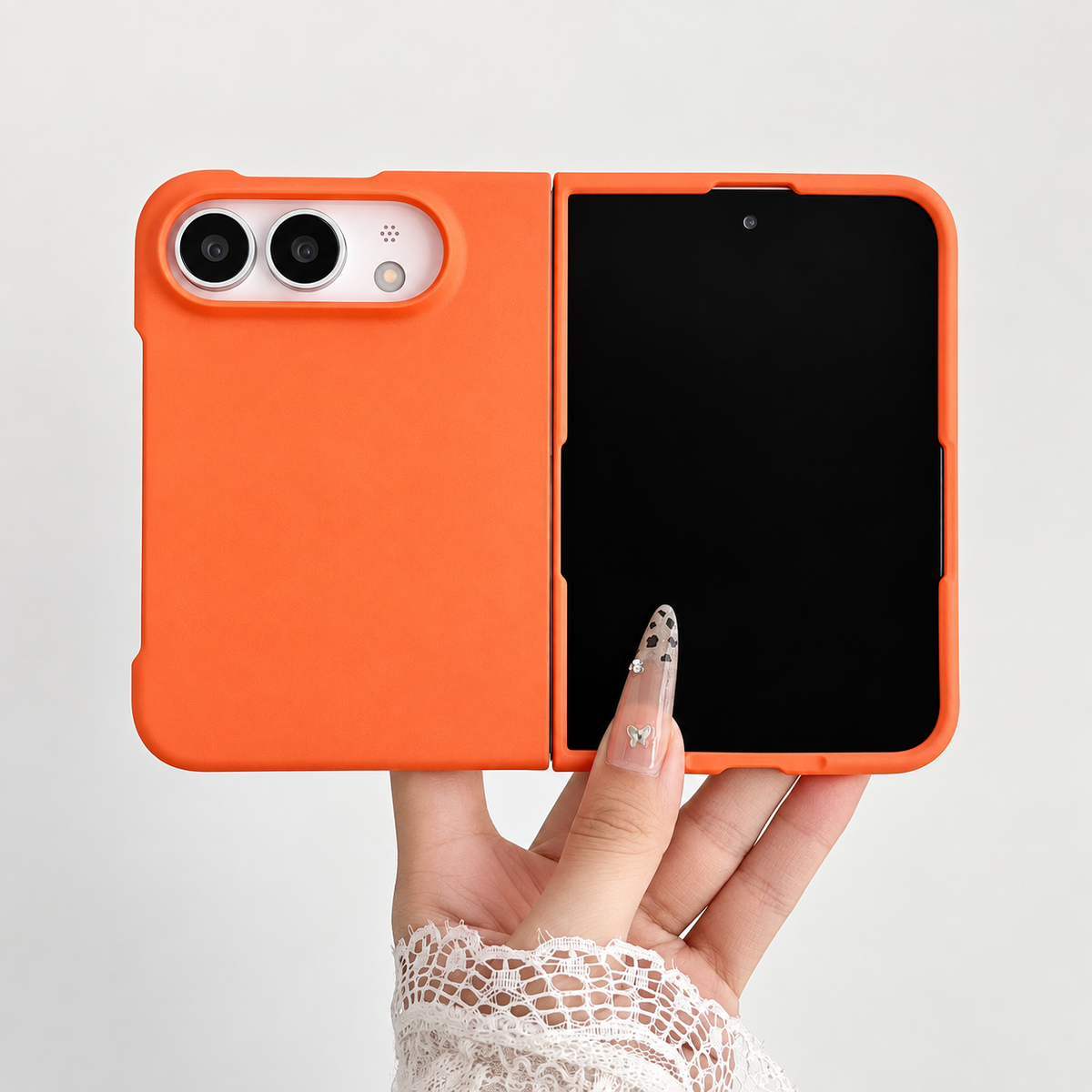 Premium iPhone Case Solid Color Skin Feel Shockproof PC TPU Foldable Tough Anti Fingerprint Wear Resistant Slim Comfortable Grip Protective Cover Case