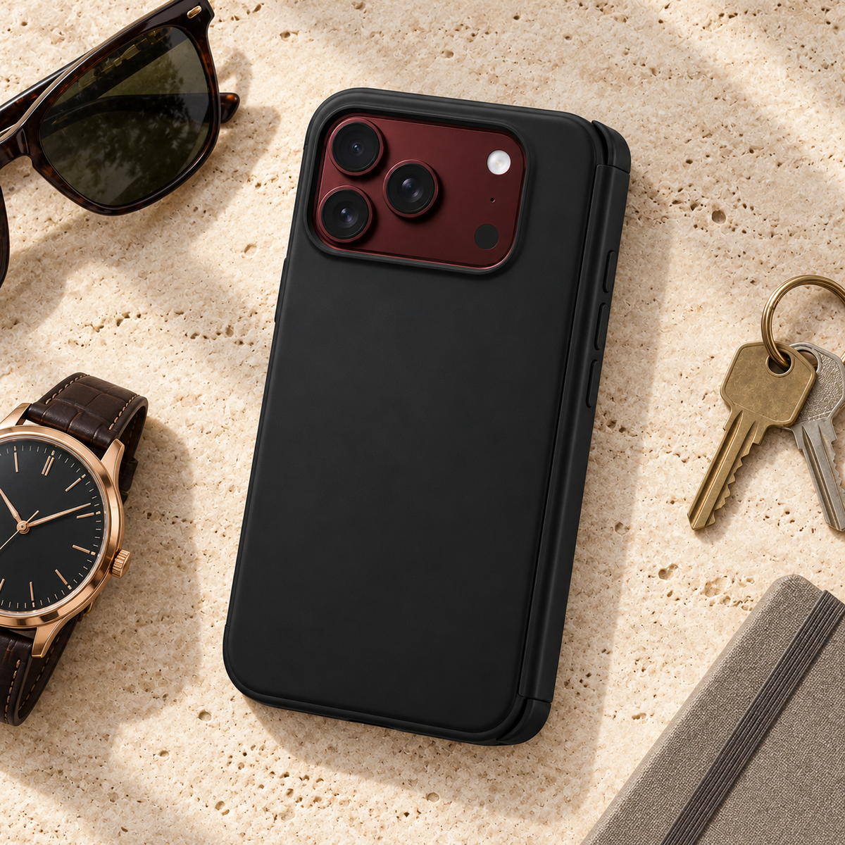 Premium iPhone Case Solid Color Skin Feel Shockproof PC TPU Foldable Tough Anti Fingerprint Wear Resistant Slim Non Slip Protective Phone Cover Case