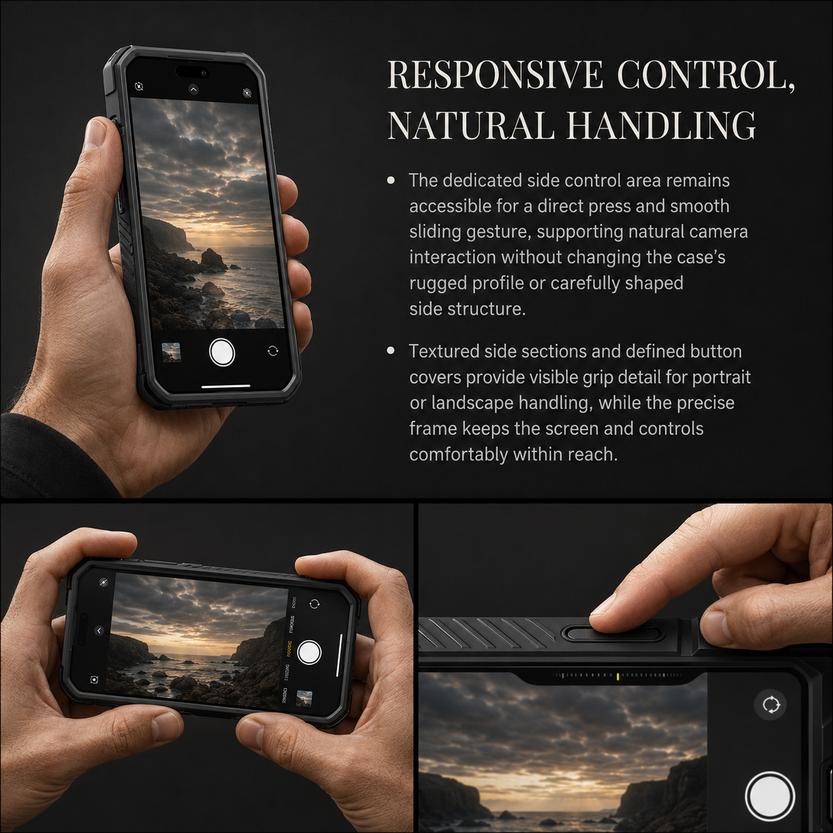 Premium iPhone Case TONGATE 360 Spin Magnetic Ring Stand Screen Protector Camera Control Heavy Duty Shockproof PC Protective Cover Case Design