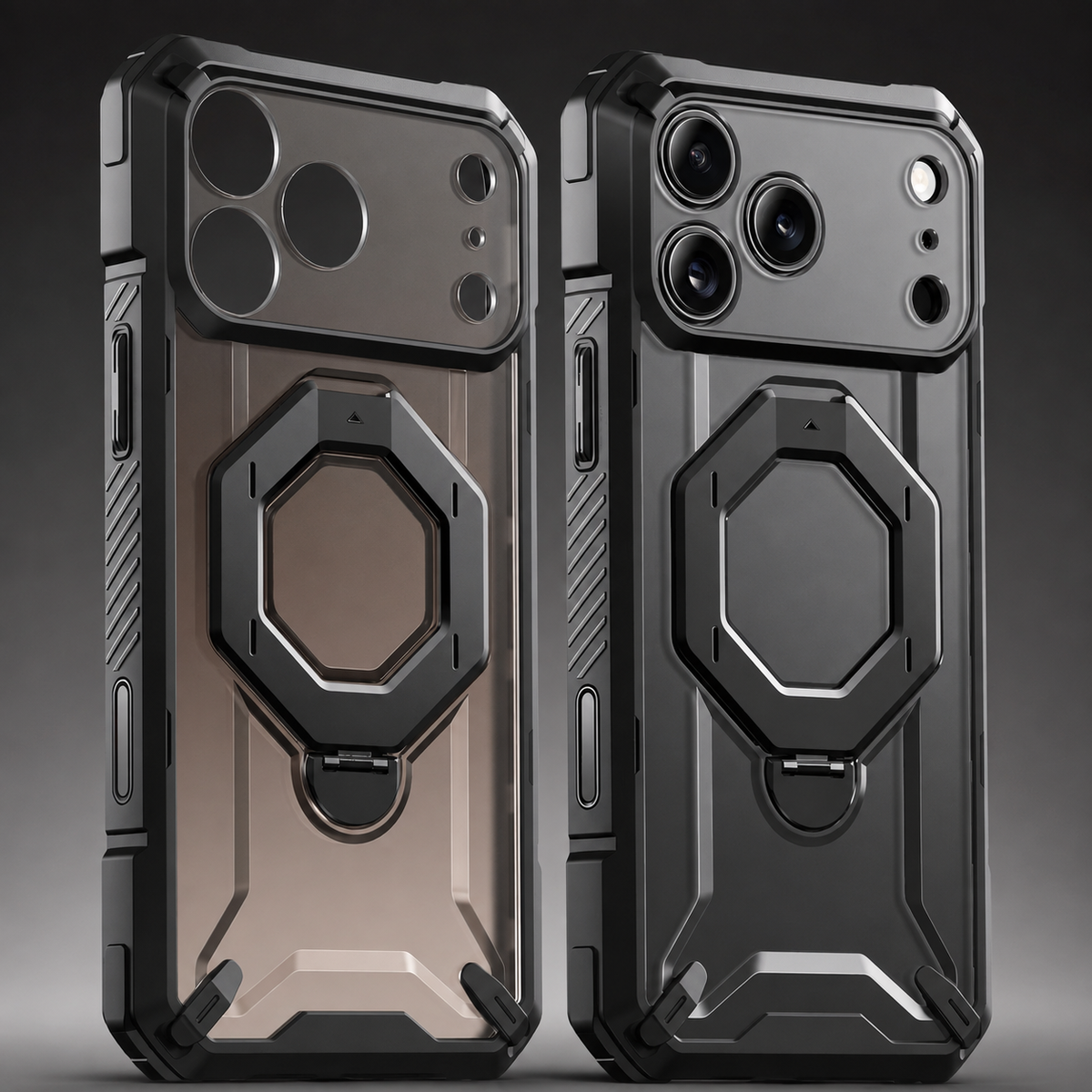 Premium iPhone Case TONGATE 360 Spin Magnetic Ring Stand Screen Protector Camera Control Heavy Duty Shockproof PC Protective Cover Case Design