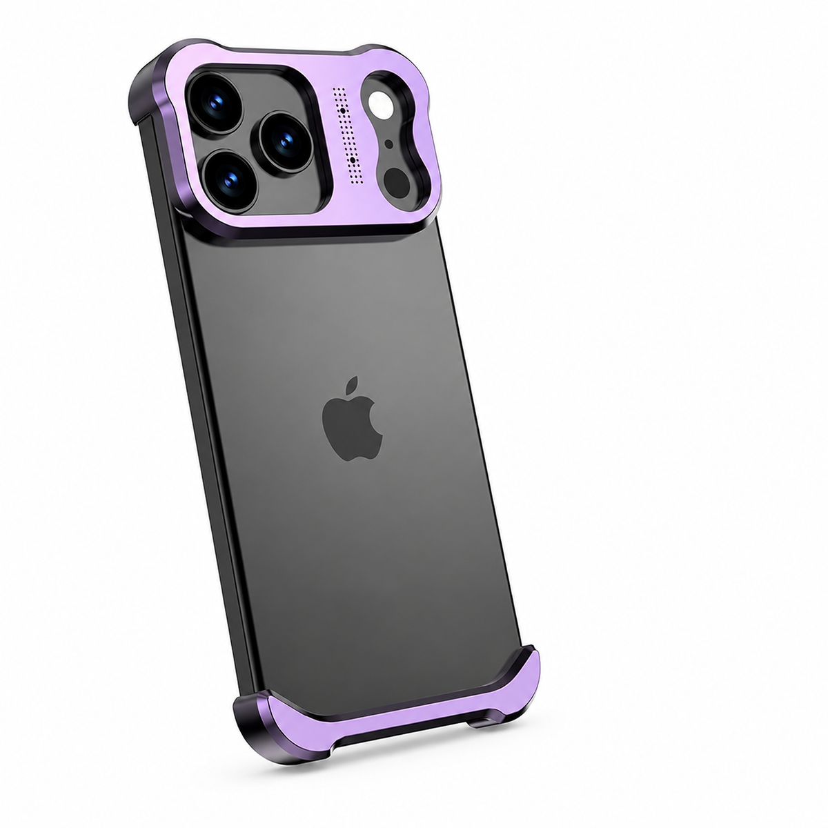 Premium iPhone Case Titanium Alloy Bumper Shockproof Protective Cover Camera Lens Protection Matte Anti Slip Lightweight Slim Reinforced Metal Frame
