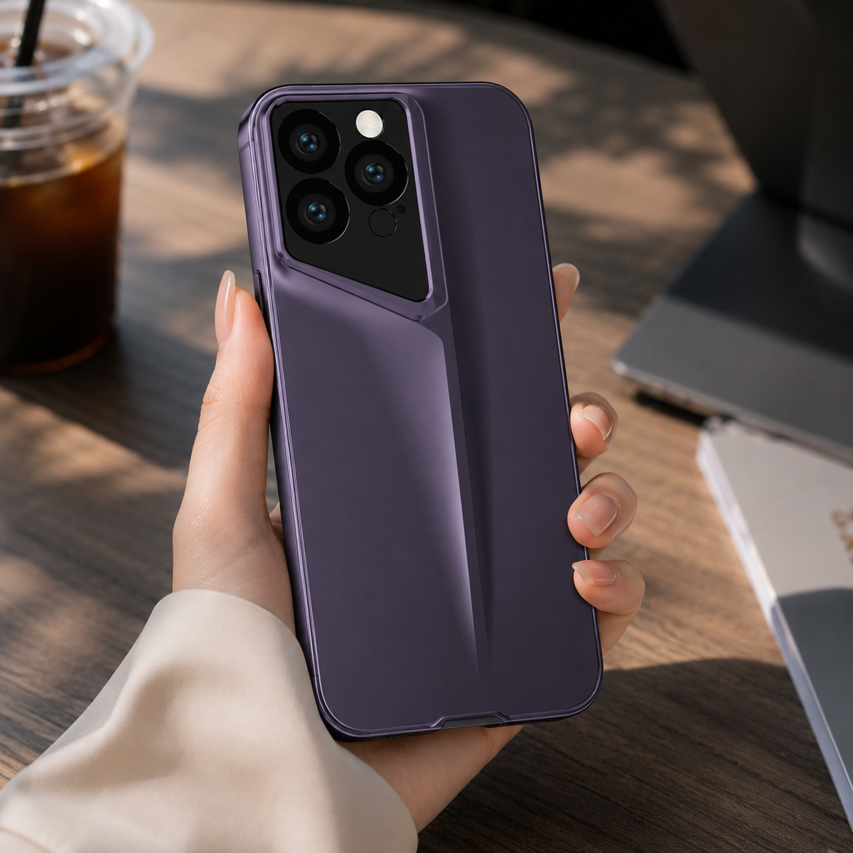 Premium iPhone Case Titanium Style Ultra Thin Shockproof Protective Cover Camera Lens Protection Matte Anti Fingerprint Non Slip Lightweight Slim PC