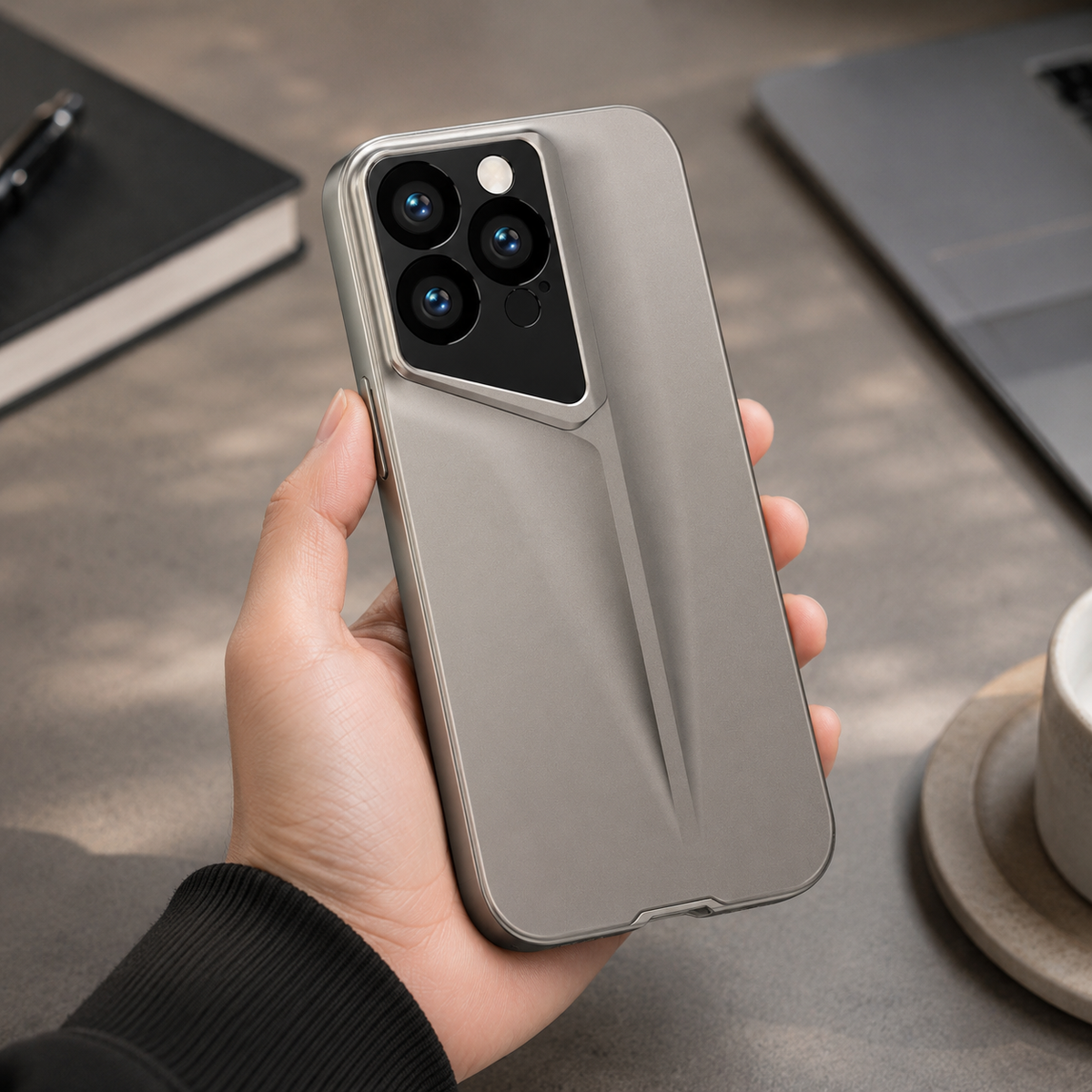 Premium iPhone Case Titanium Style Ultra Thin Shockproof Protective Cover Camera Lens Protection Matte Anti Fingerprint Non Slip Lightweight Slim PC