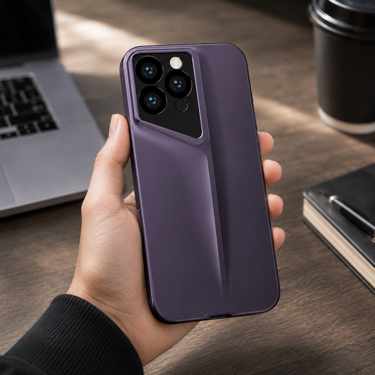 Premium iPhone Case Titanium Style Ultra Thin Shockproof Protective Cover Camera Lens Protection Matte Anti Fingerprint Non Slip Lightweight Slim PC