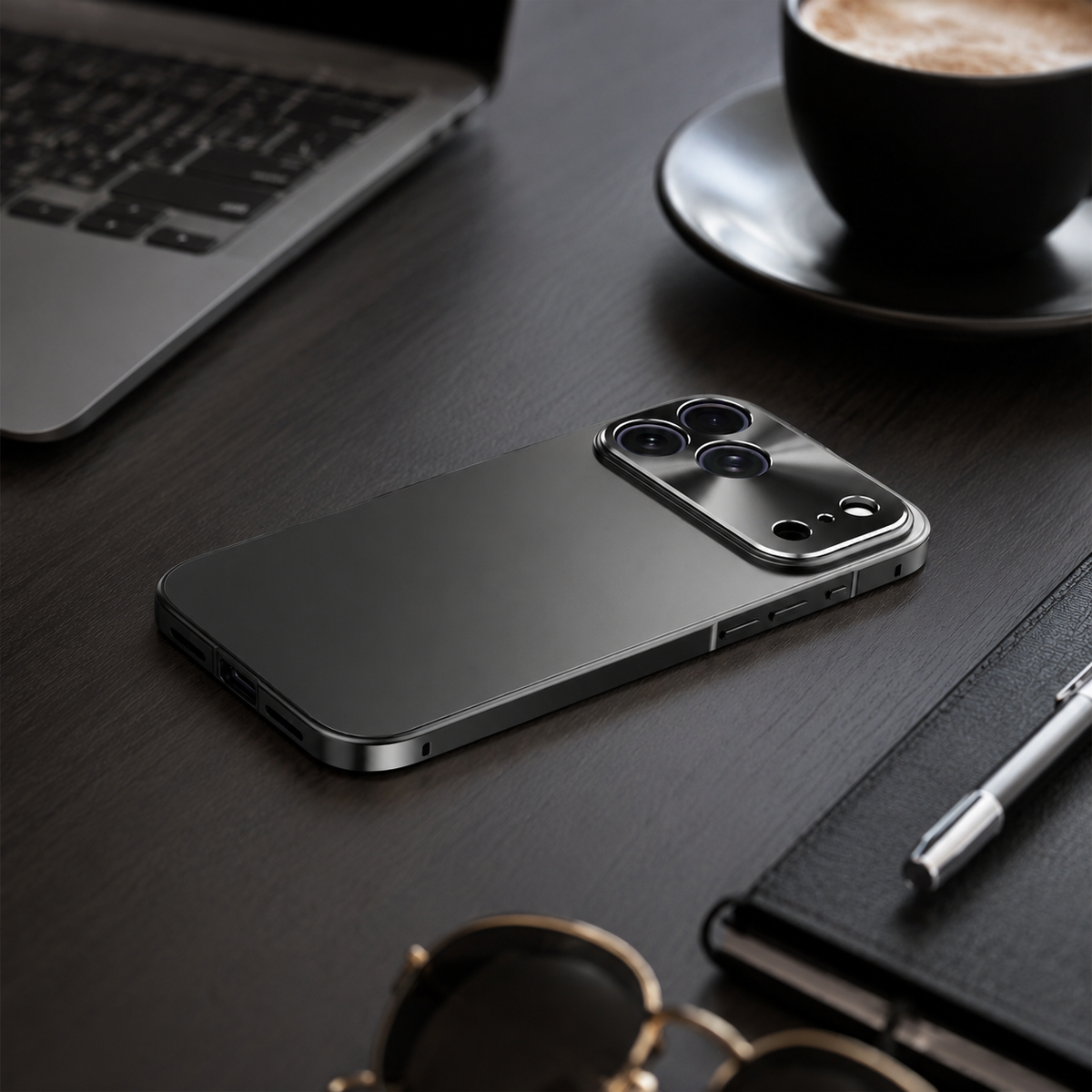Premium iPhone Case Ultra Thin Aluminum Alloy Frame Shockproof Protective Cover Frosted PC Back Anti Scratch Anti Fingerprint Slim Matte Full Coverage