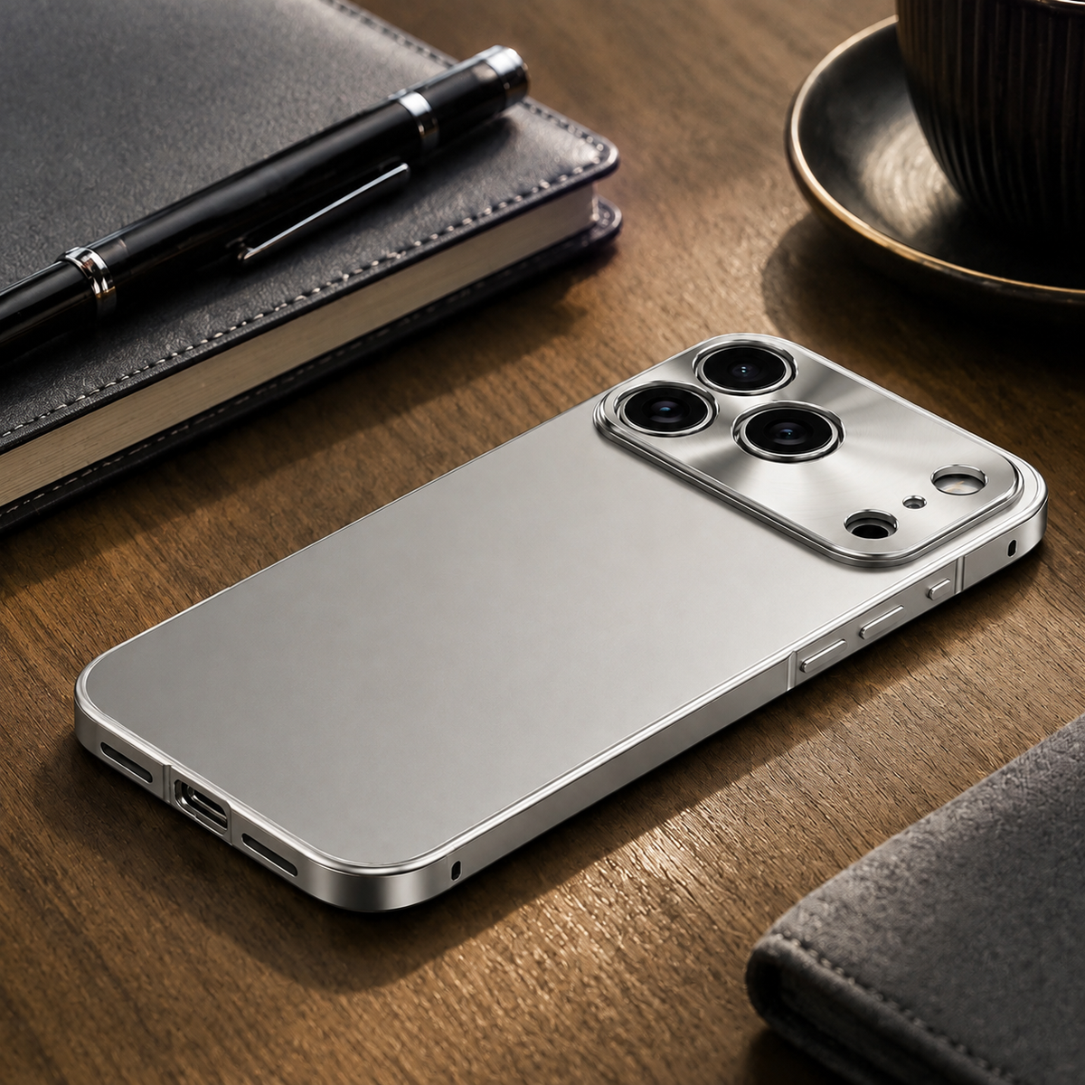 Premium iPhone Case Ultra Thin Aluminum Frame Frosted Matte Back Cover Shockproof Protective Camera Lens Guard Slim Design Full Coverage Anti Fingerprint Description Title