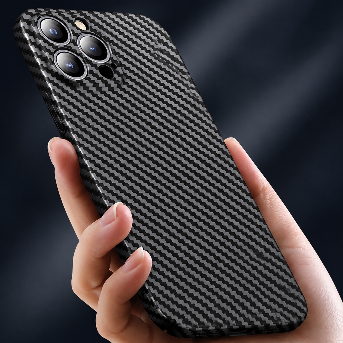 Premium iPhone Case Ultra Thin Carbon Fiber Matte Protective Cover 0.2mm PP Back Lightweight Scratch Resistant Slim Minimalist Hard Back Design