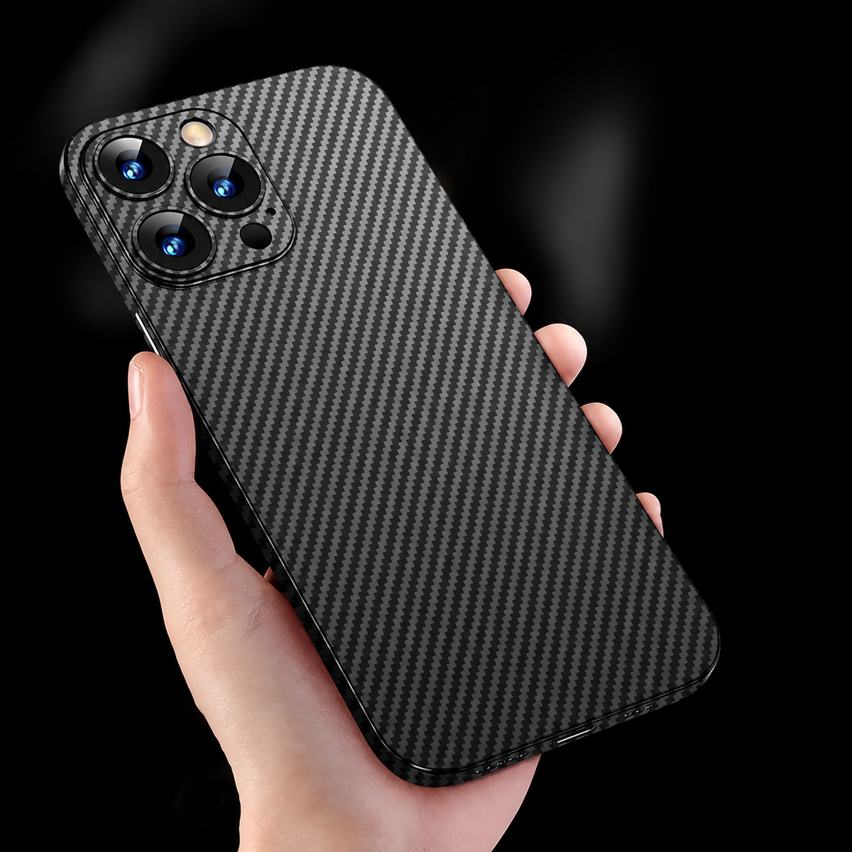 Premium iPhone Case Ultra Thin Carbon Fiber Matte Protective Cover 0.2mm PP Back Lightweight Scratch Resistant Slim Minimalist Hard Back Design