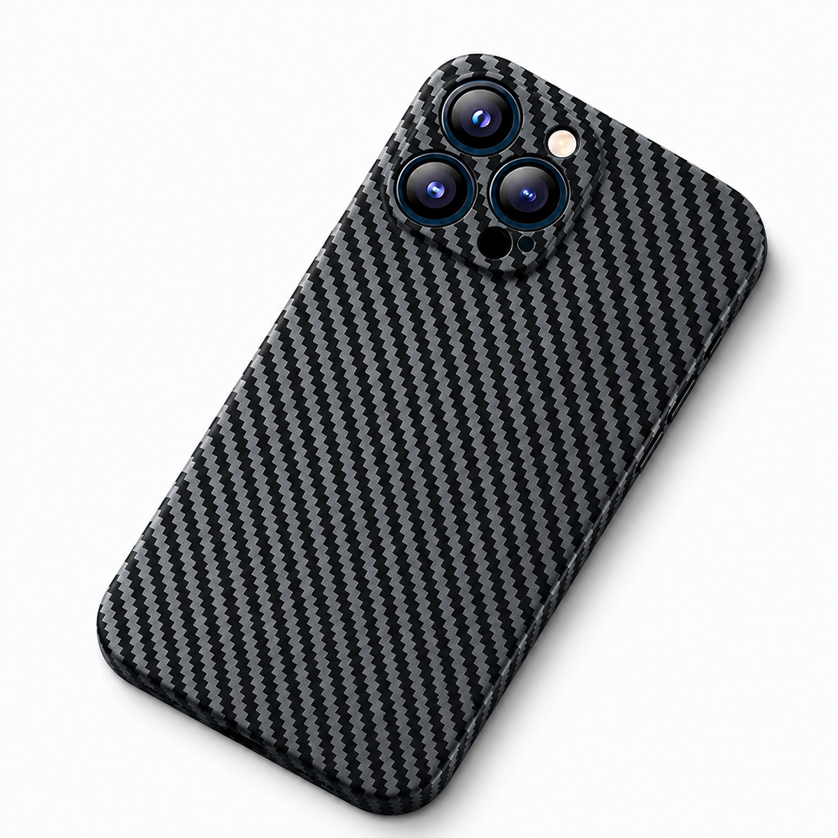 Premium iPhone Case Ultra Thin Carbon Fiber Matte Protective Cover 0.2mm PP Back Lightweight Scratch Resistant Slim Minimalist Hard Back Design