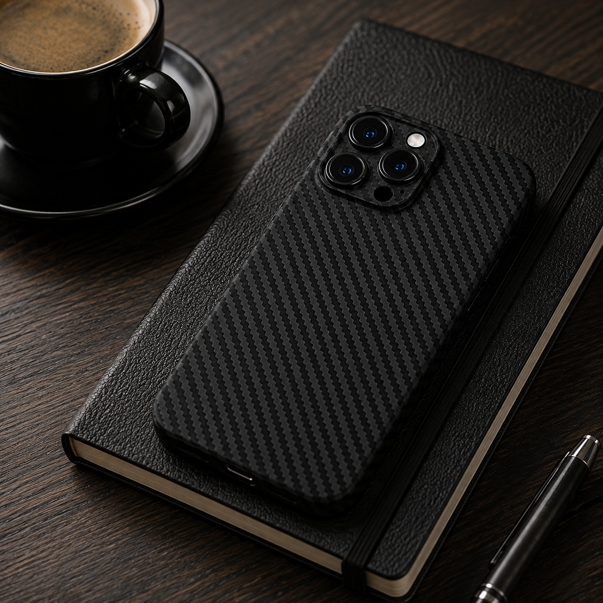 Premium iPhone Case Ultra Thin Carbon Fiber Matte Protective Cover 0.2mm PP Back Lightweight Scratch Resistant Slim Minimalist Hard Back Design
