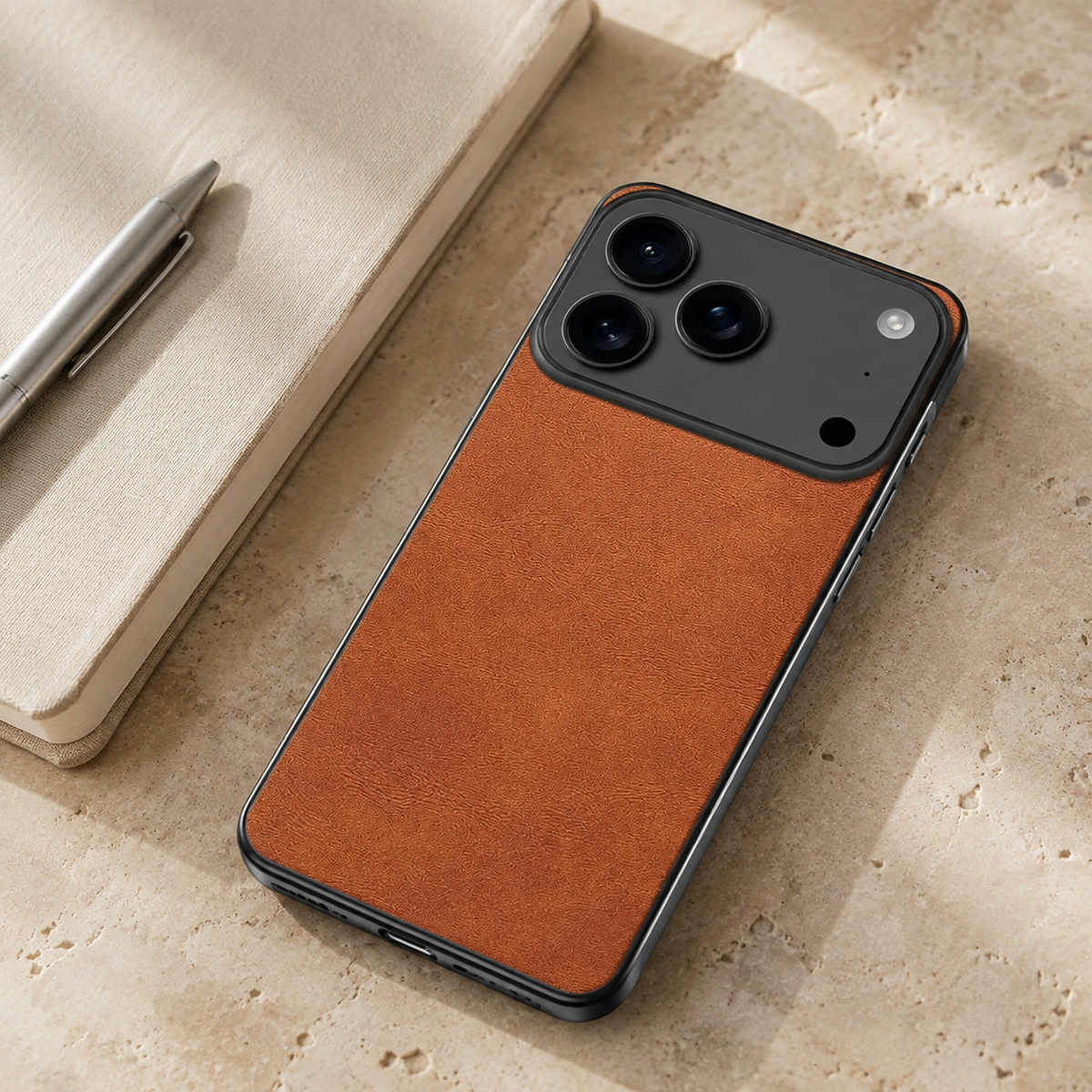 Premium iPhone Case Ultra Thin Frameless Leather PC Cover MagSafe Compatible Shockproof Anti Fall Borderless Protection Camera Lens Guard Slim Design