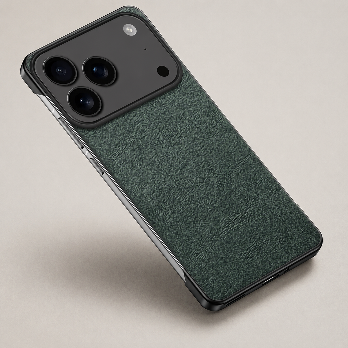 Premium iPhone Case Ultra Thin Frameless Leather PC Cover MagSafe Compatible Shockproof Anti Fall Borderless Protection Camera Lens Guard Slim Design