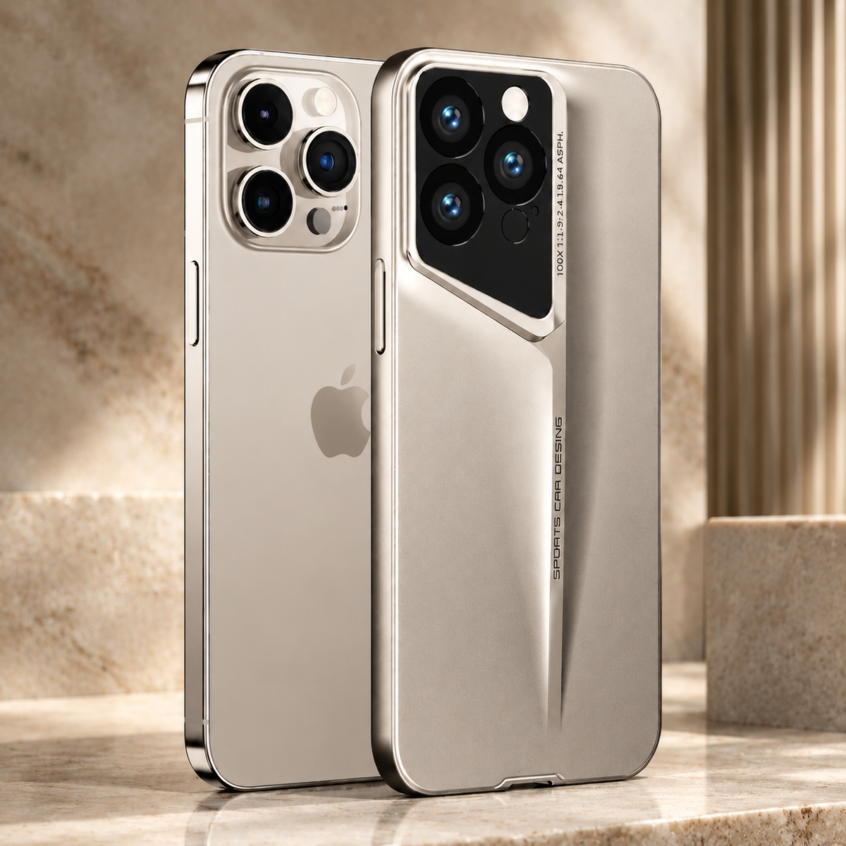 Premium iPhone Case Ultra Thin Titanium Blade Cover Shockproof Camera Lens Protection Lightweight Protective Case Slim Anti Scratch Durable Hard Back Design