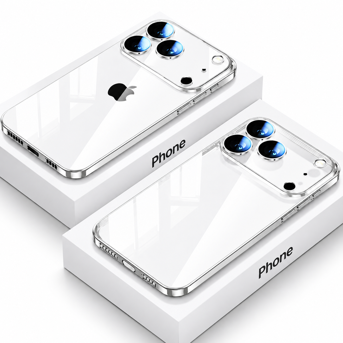 Premium iPhone Case Ultra Thin Transparent TPU Cover Full Lens Protection Shockproof Anti Fingerprint Non Slip Slim Lightweight Anti Scratch Clear Design