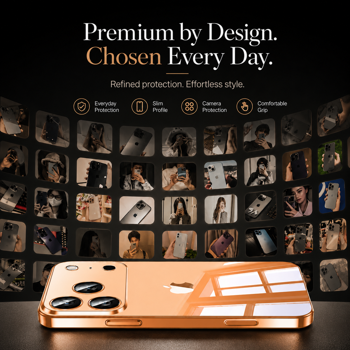 Premium iPhone Case Ultra Thin Transparent TPU Cover Full Lens Protection Shockproof Anti Fingerprint Non Slip Slim Lightweight Anti Scratch Clear Design