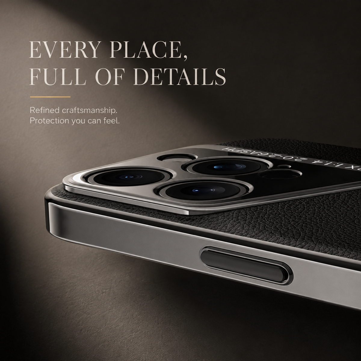 Premium iPhone Case Vegan Leather Hard Back Protective Cover Camera Lens Protection Anti Fingerprint Anti Scratch Slim Lightweight Minimalist Soft Touch