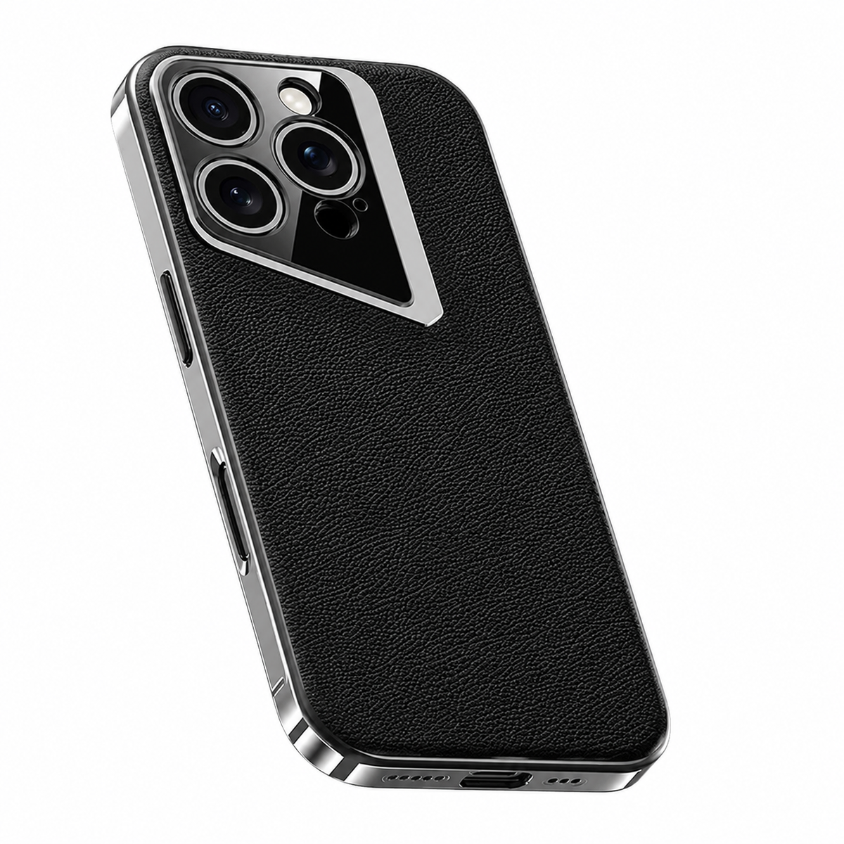 Premium iPhone Case Vegan Leather Hard Back Protective Cover Camera Lens Protection Anti Fingerprint Anti Scratch Slim Lightweight Minimalist Soft Touch