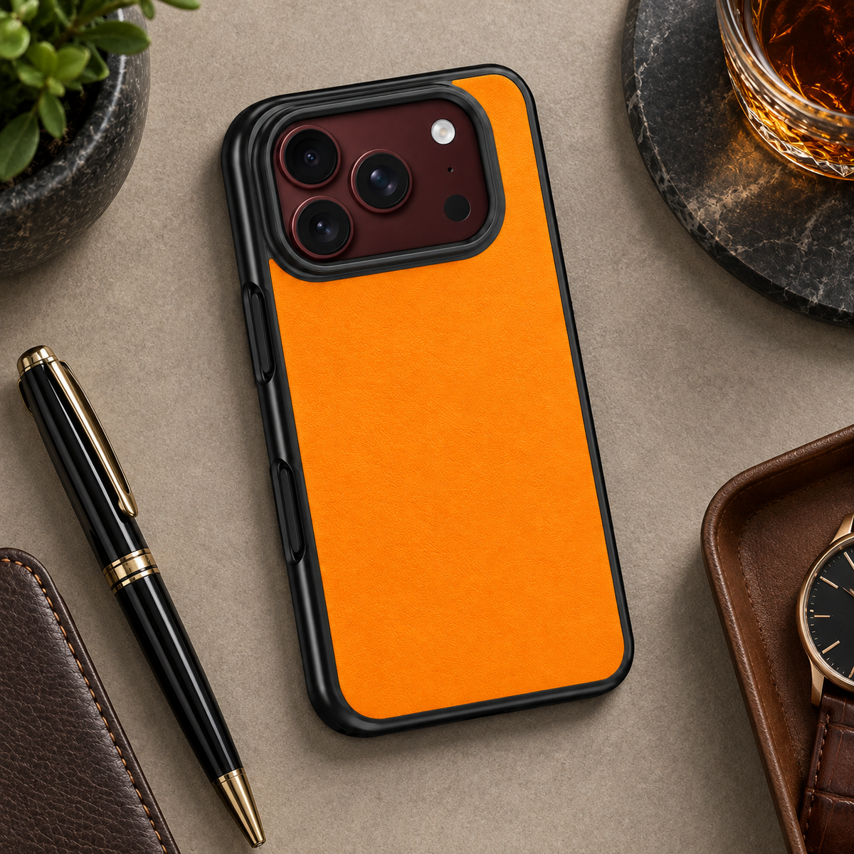 Premium iPhone Case Vegan Leather Sheepskin Texture Business Matte Foldable Shockproof Anti Scratch Non Slip Full Protection Slim Protective Cover Case