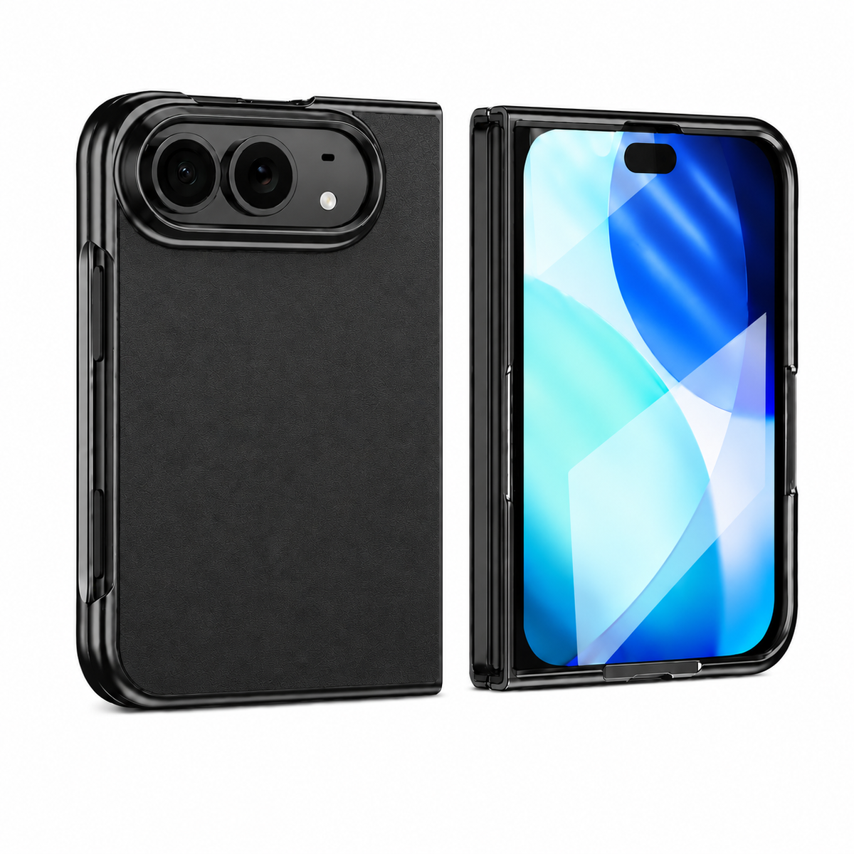 Premium iPhone Case Vegan Leather Sheepskin Texture Business Matte Foldable Shockproof Anti Scratch Non Slip Full Protection Slim Protective Cover Case