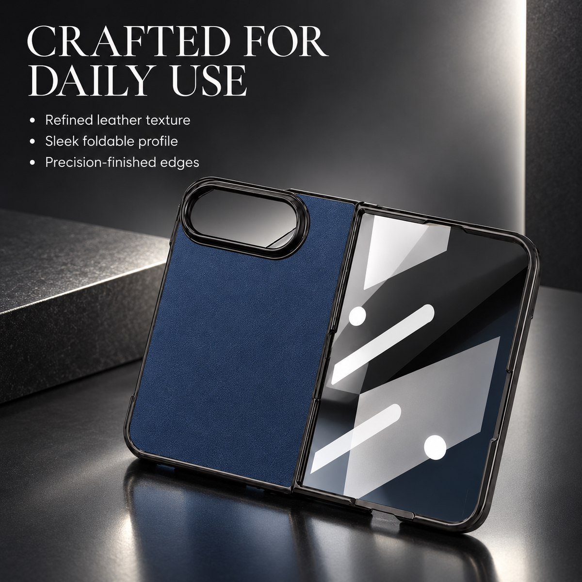 Premium iPhone Case Vintage Leather Style Semi Clear Acrylic Soft Touch Sweat Resistant Slim Foldable Protective Shockproof Phone Cover Case Design