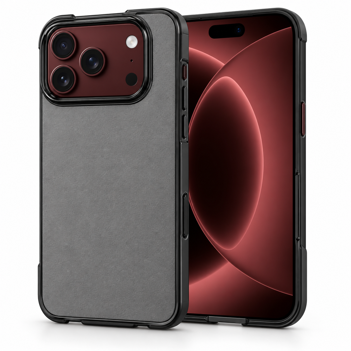 Premium iPhone Case Vintage Leather Style Semi Clear Acrylic Soft Touch Sweat Resistant Slim Foldable Protective Shockproof Phone Cover Case Design