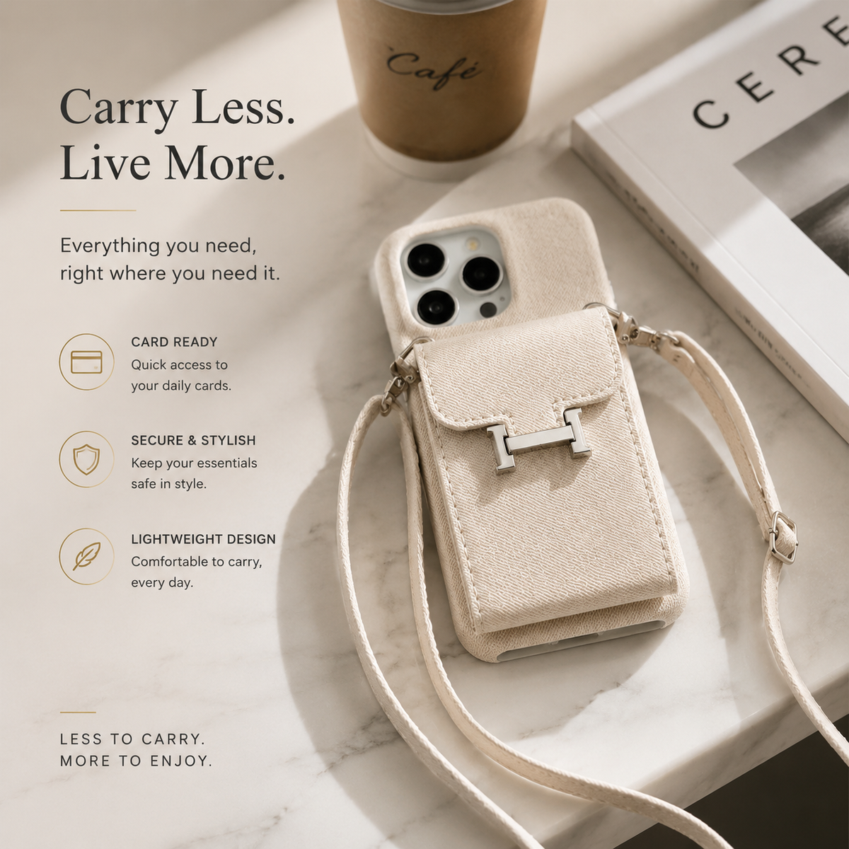 Premium iPhone Case Wallet Crossbody Flip Cover PU Leather Card Pocket Shoulder Strap Magnetic Closure Shockproof RFID Blocking Full Coverage