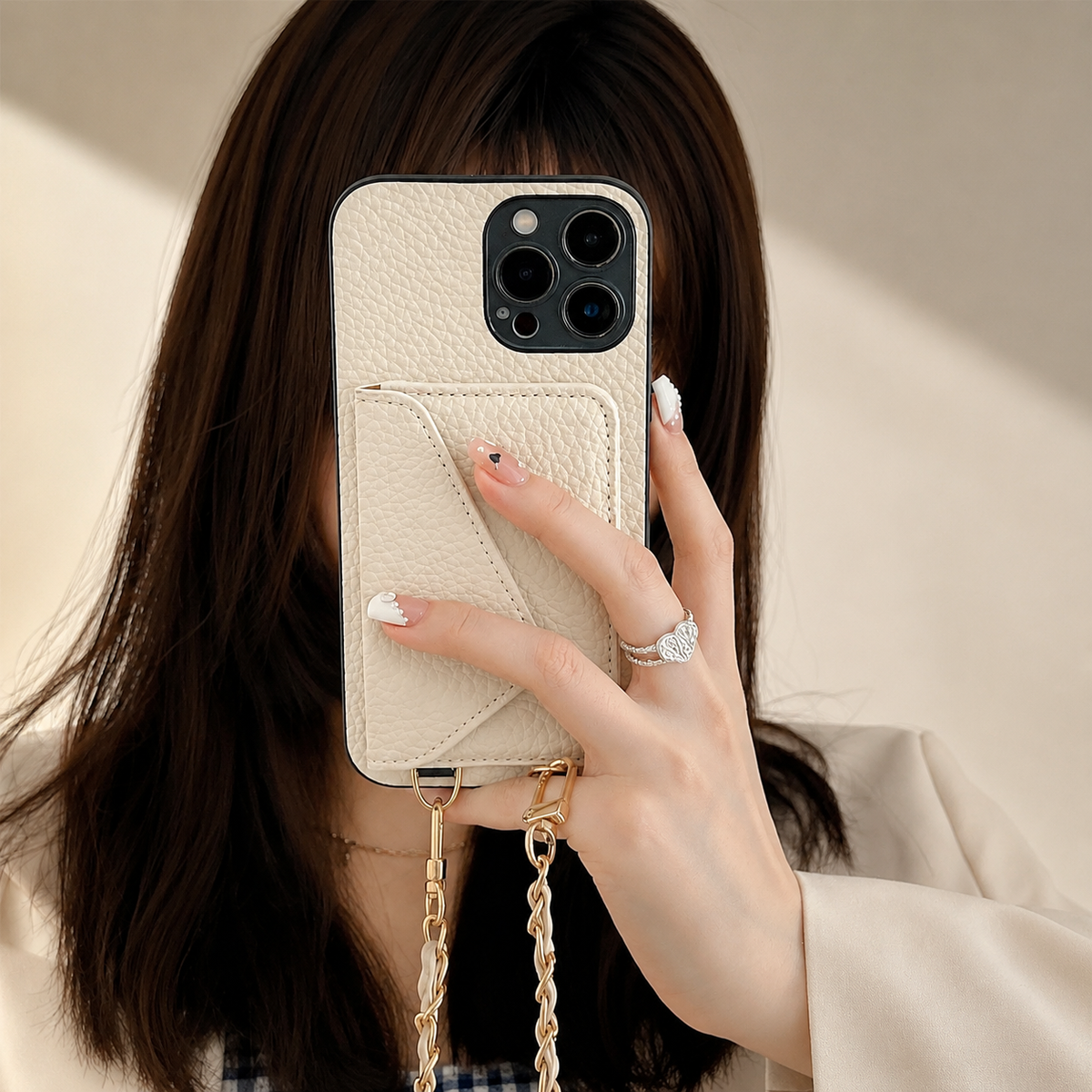 Premium iPhone Case Wallet MagSafe Compatible Crossbody Strap Leather Card Holder Shockproof Protective Cover Camera Lens Protection Slim Design