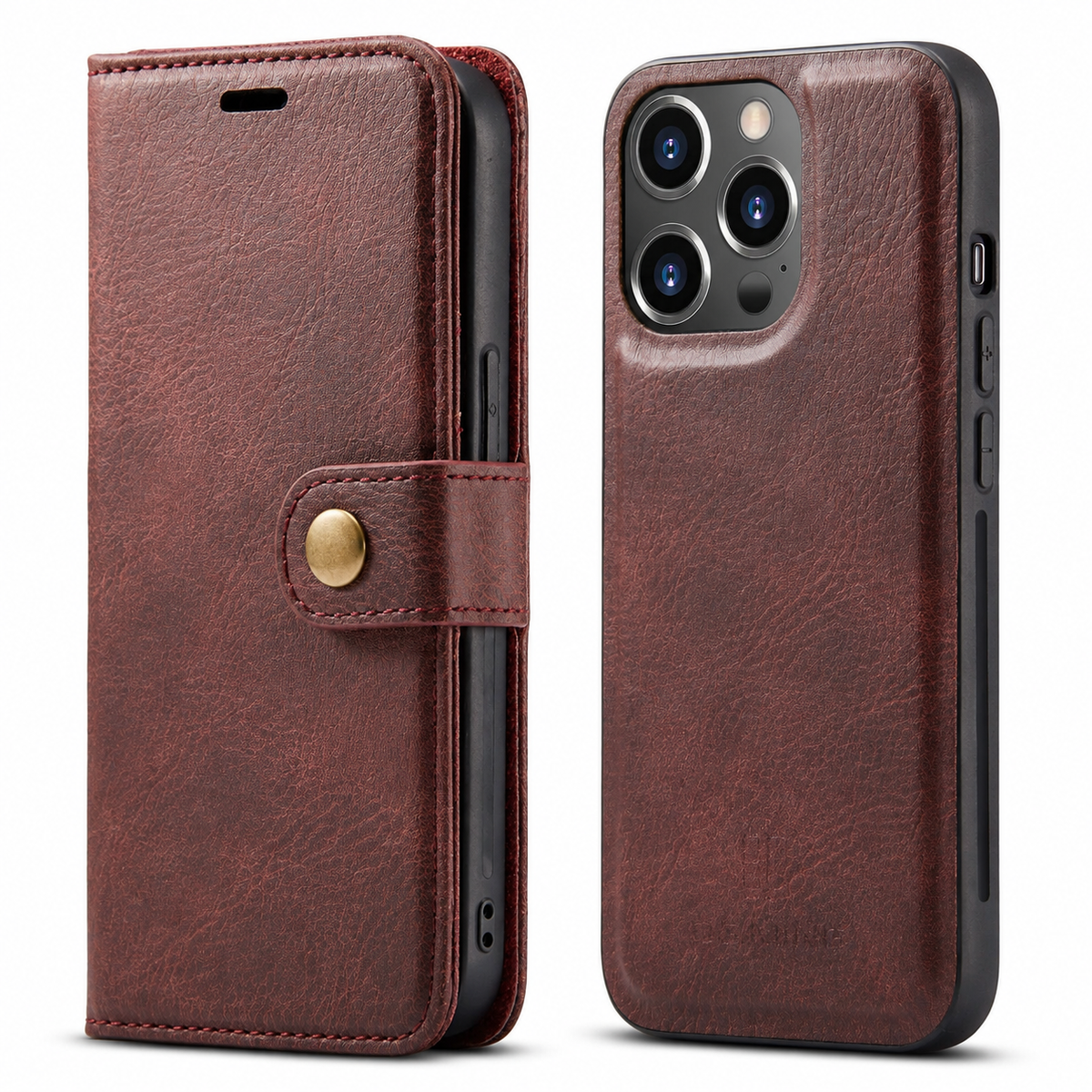 Premium iPhone Case Wallet MagSafe Compatible Detachable Magnetic Leather Shockproof Protective Cover Card Holder Camera Lens Protection Slim Design