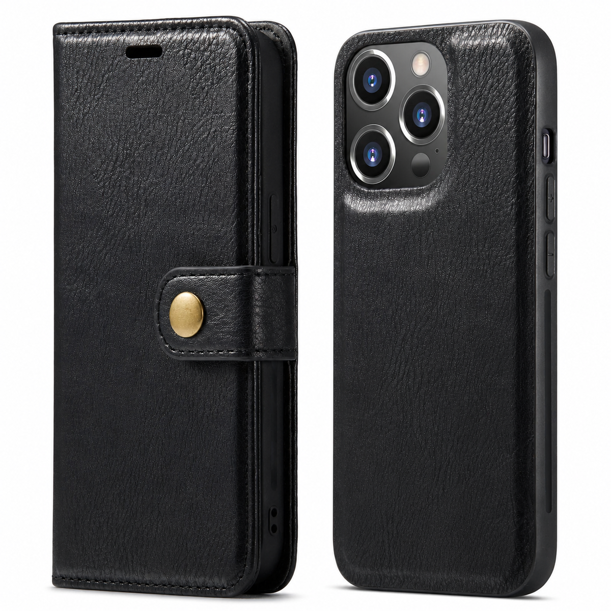 Premium iPhone Case Wallet MagSafe Compatible Detachable Magnetic Leather Shockproof Protective Cover Card Holder Camera Lens Protection Slim Design