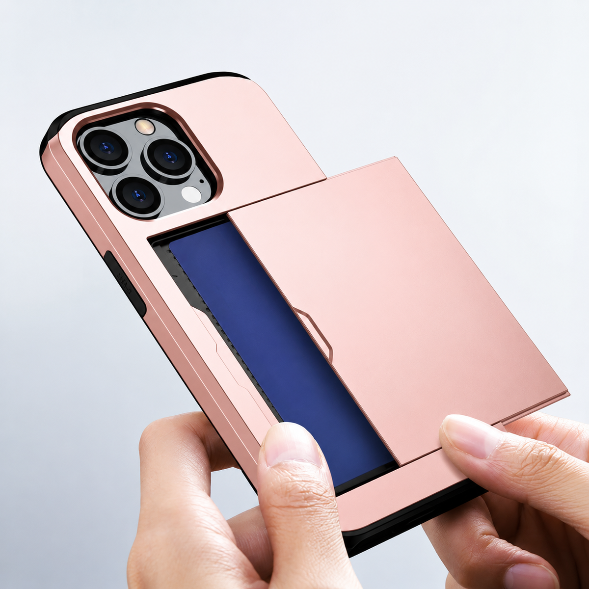 Premium iPhone Case Wallet MagSafe Compatible Dual Layer Slider Card Holder Shockproof Protective Cover Camera Lens Protection Slim Magnetic Design