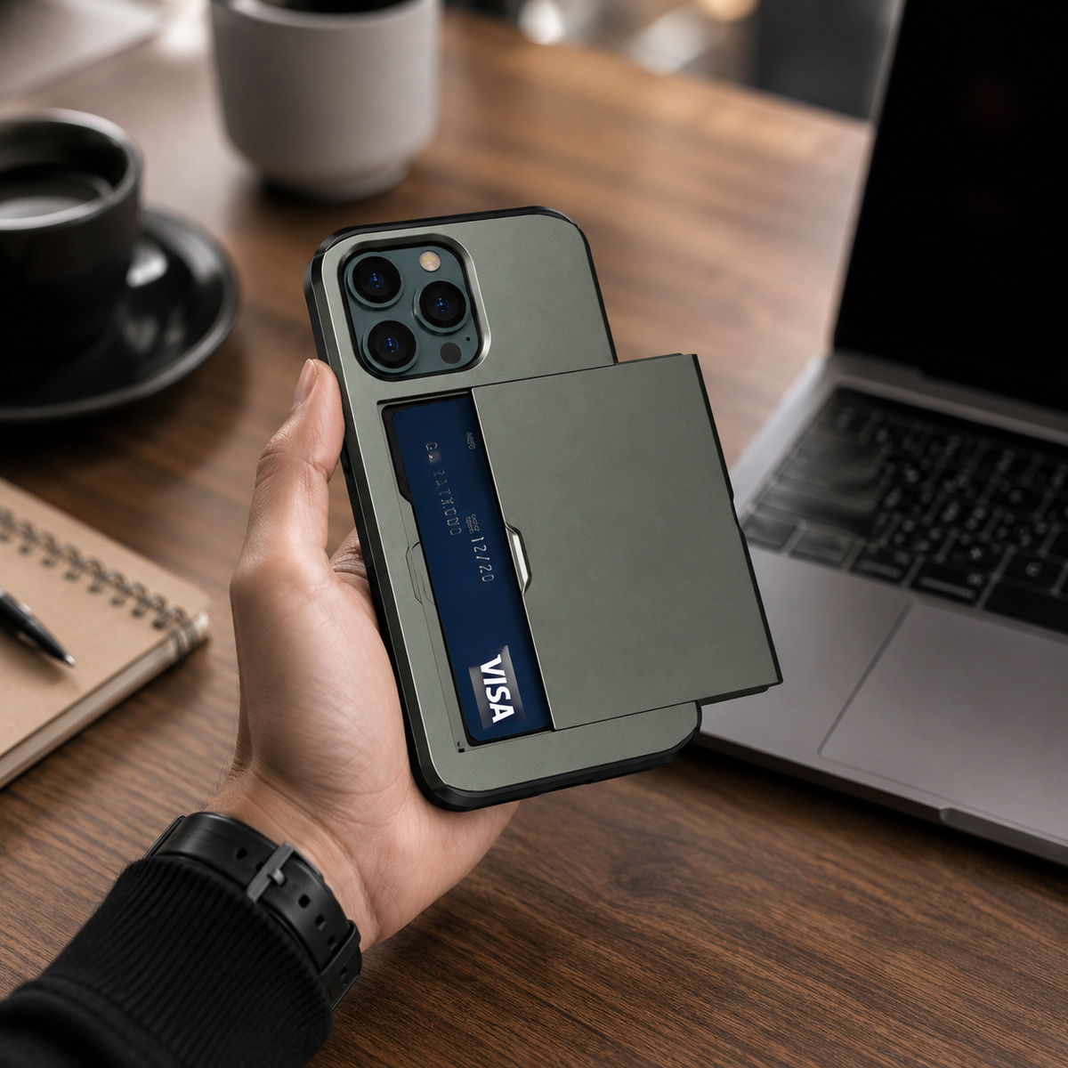 Premium iPhone Case Wallet MagSafe Compatible Dual Layer Slider Card Holder Shockproof Protective Cover Camera Lens Protection Slim Magnetic Design