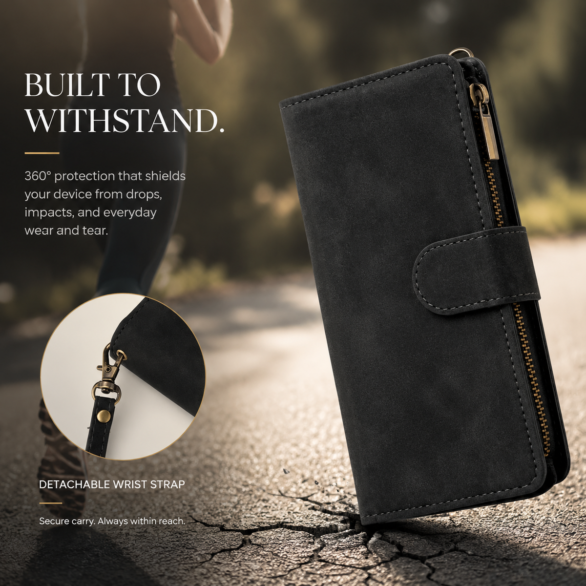 Premium iPhone Case Wallet MagSafe Compatible Leather Card Holder Magnetic Closure Shockproof Protective Cover Camera Lens Protection Slim Design