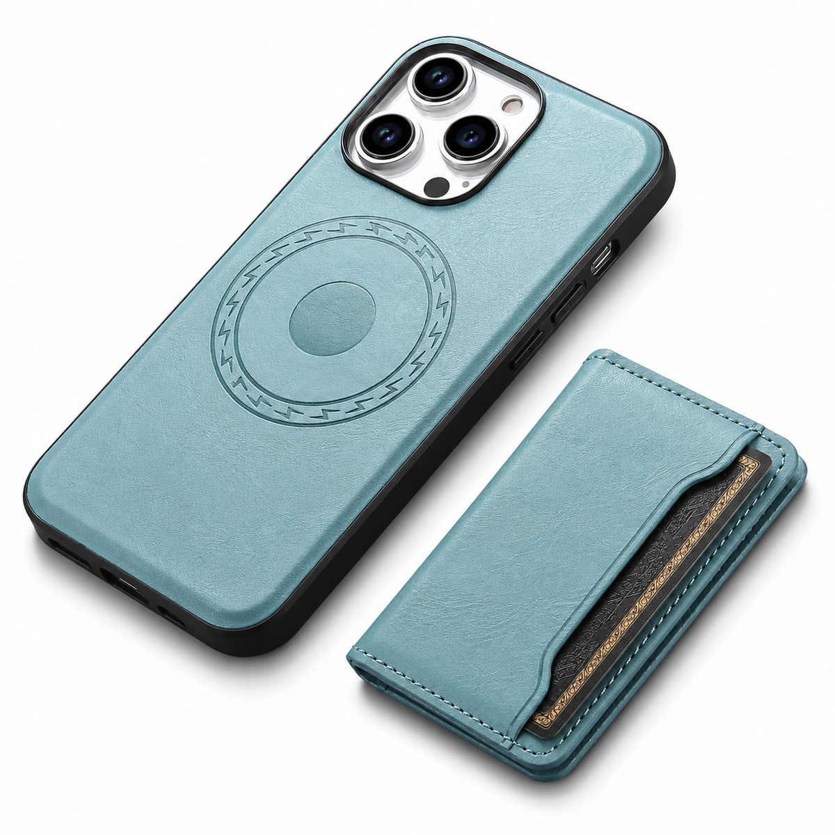 Premium iPhone Case Wallet MagSafe Compatible Leather Card Holder Shockproof Protective Cover Camera Lens Protection Slim Magnetic Stand Design