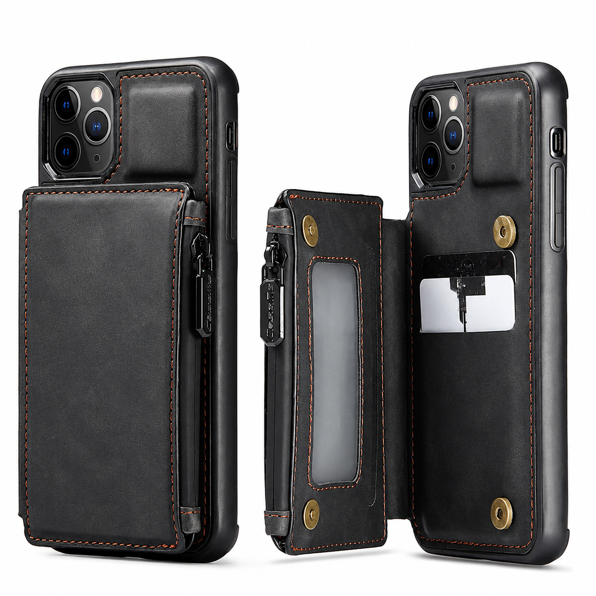 Premium iPhone Case Wallet MagSafe Compatible Leather Card Holder Stand Shockproof Protective Cover Camera Lens Protection Slim Magnetic Design