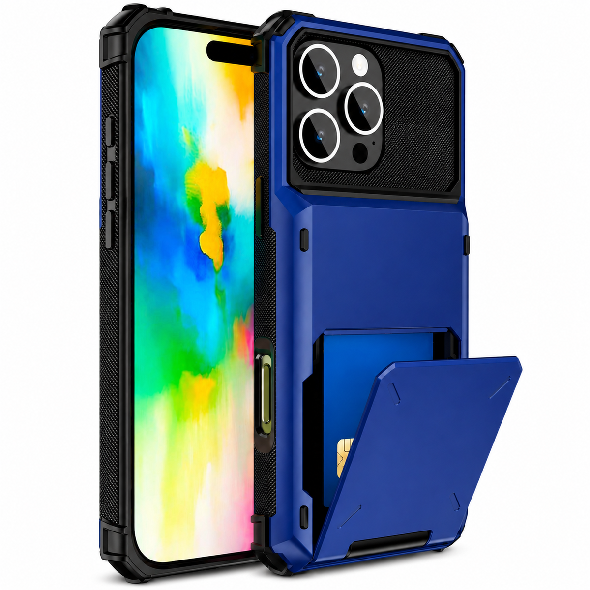 Premium iPhone Case Wallet MagSafe Compatible Slide Card Holder Armor Cover Shockproof Protection Camera Lens Guard Slim Magnetic Kickstand Durable Design