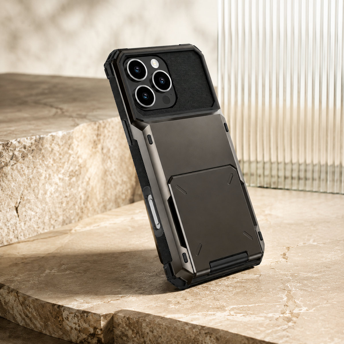 Premium iPhone Case Wallet MagSafe Compatible Slide Card Holder Armor Cover Shockproof Protection Camera Lens Guard Slim Magnetic Kickstand Durable Design