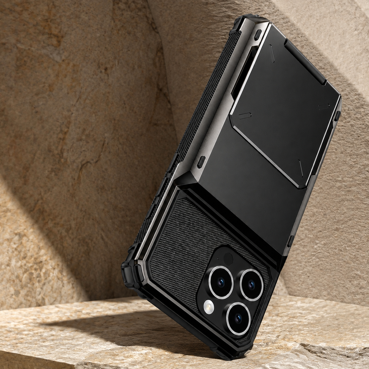 Premium iPhone Case Wallet MagSafe Compatible Slide Card Holder Armor Cover Shockproof Protection Camera Lens Guard Slim Magnetic Kickstand Durable Design