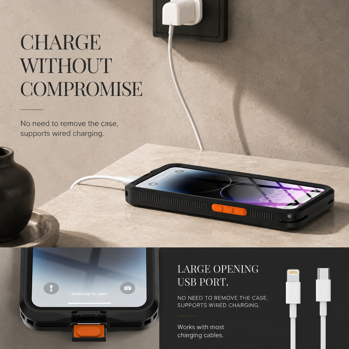 Premium iPhone Case Waterproof Shockproof Protective Cover IP68 Full Body Sealed Design Dustproof Underwater Protection Outdoor Slim Durable Design