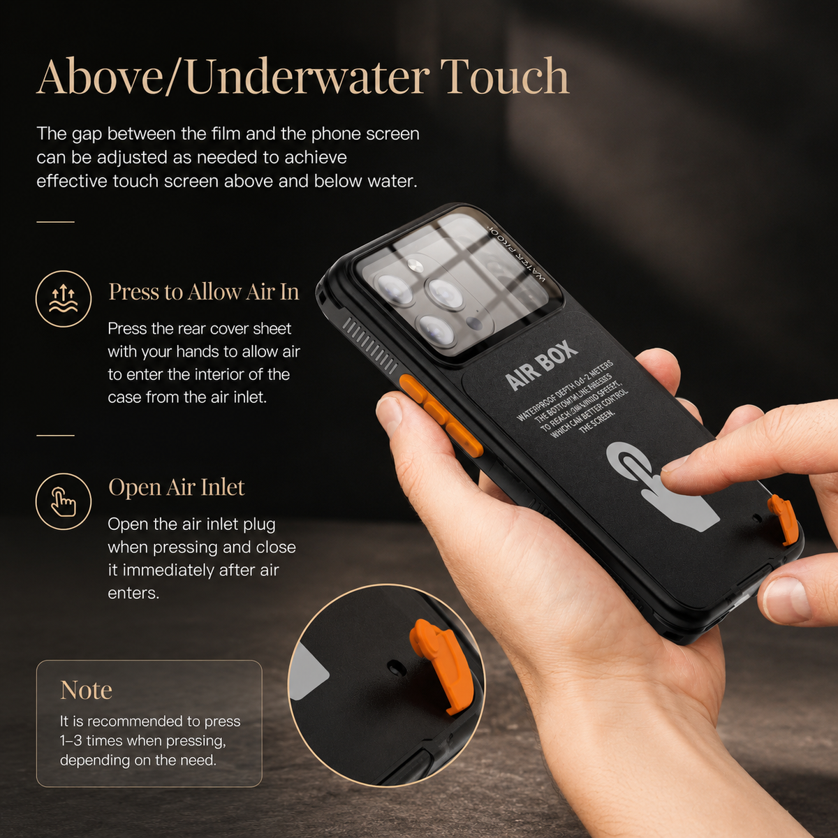 Premium iPhone Case Waterproof Shockproof Protective Cover IP68 Full Body Sealed Design Dustproof Underwater Protection Outdoor Slim Durable Design