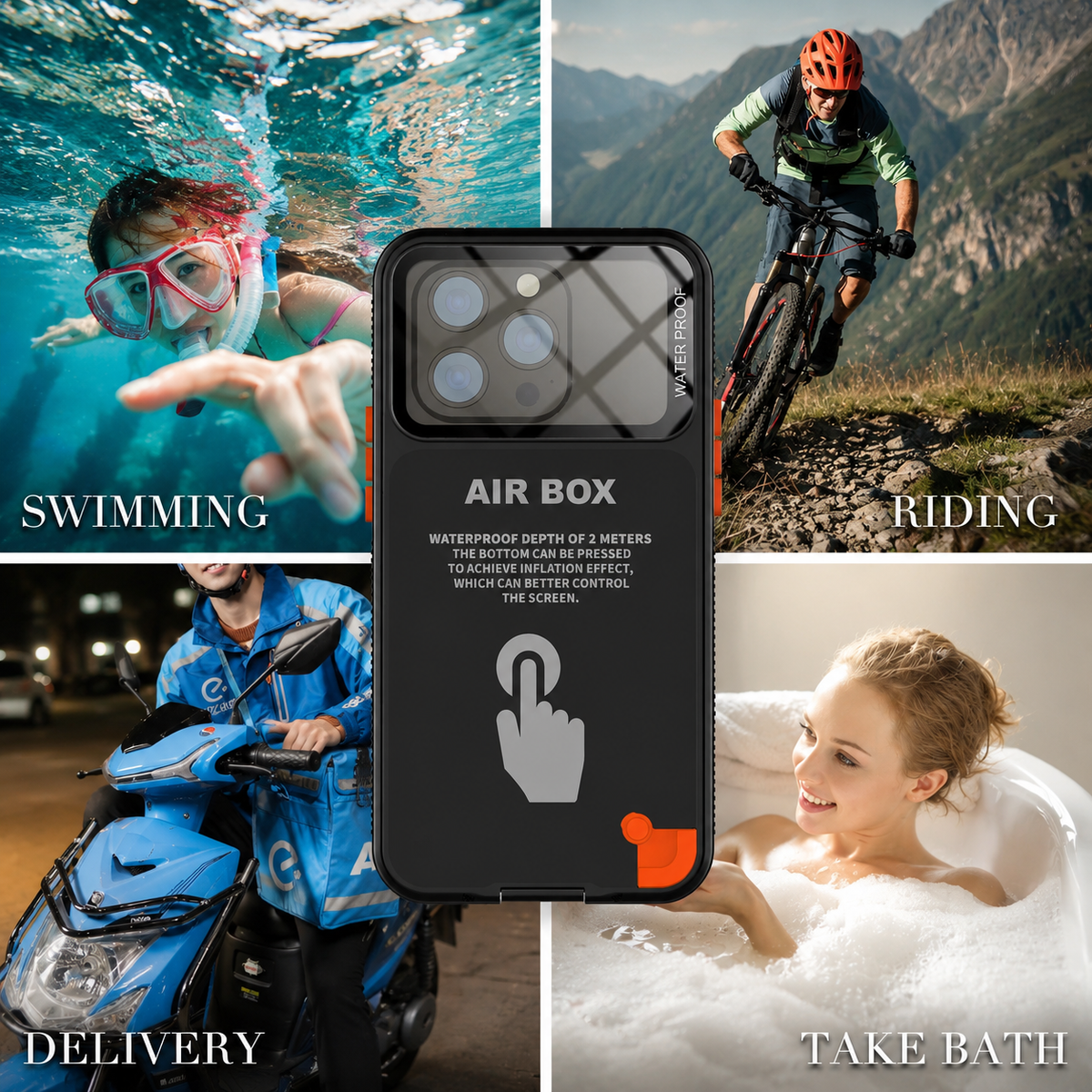 Premium iPhone Case Waterproof Shockproof Protective Cover IP68 Full Body Sealed Design Dustproof Underwater Protection Outdoor Slim Durable Design
