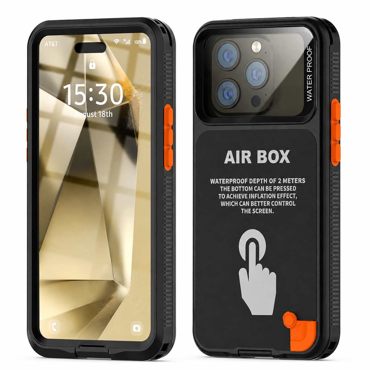 Premium iPhone Case Waterproof Shockproof Protective Cover IP68 Full Body Sealed Design Dustproof Underwater Protection Outdoor Slim Durable Design