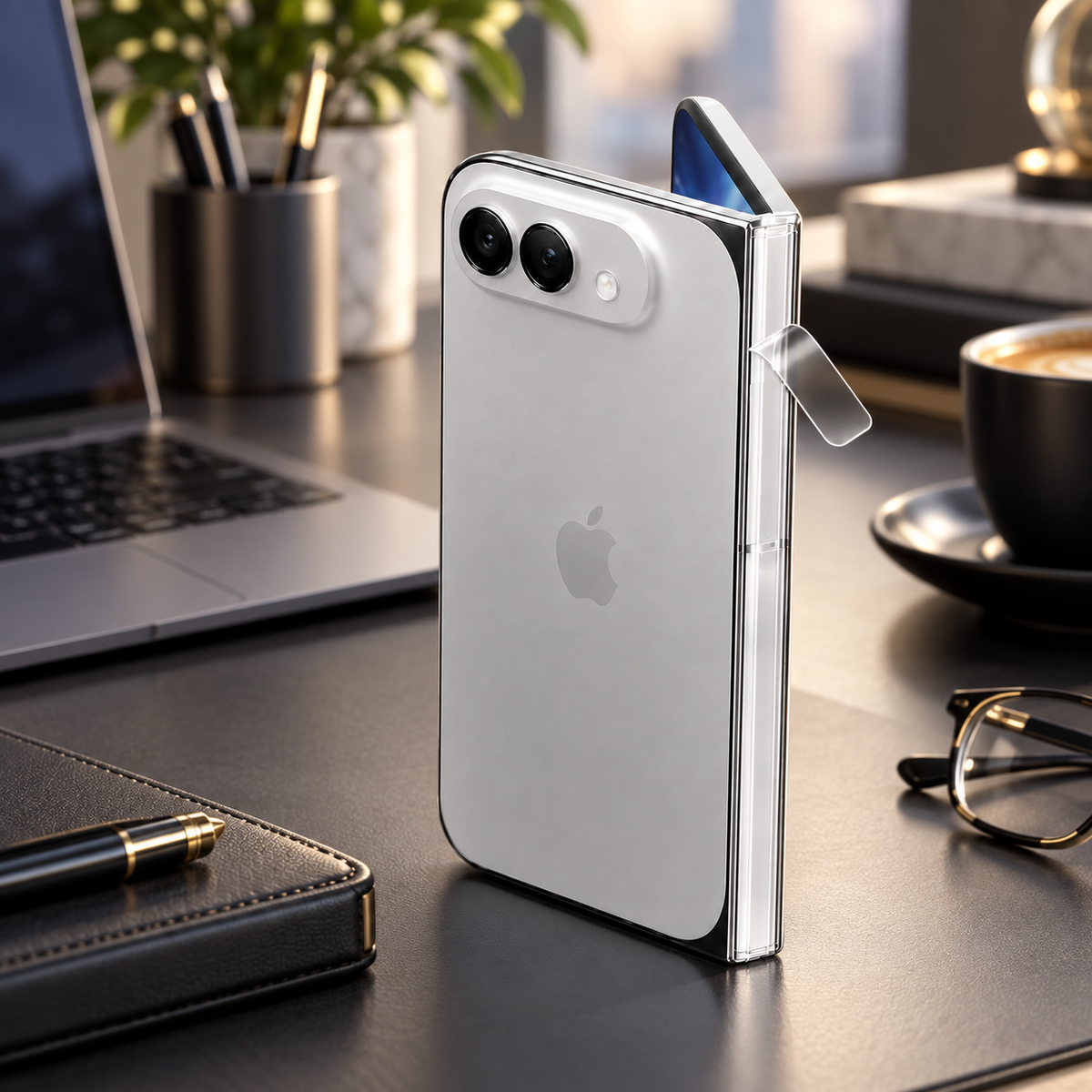 Premium iPhone Hinge Protector 2PCS Hydrogel Film HD Anti Scratch Anti Fingerprint Clear Middle Folding Protection Film Set for Foldable Phones