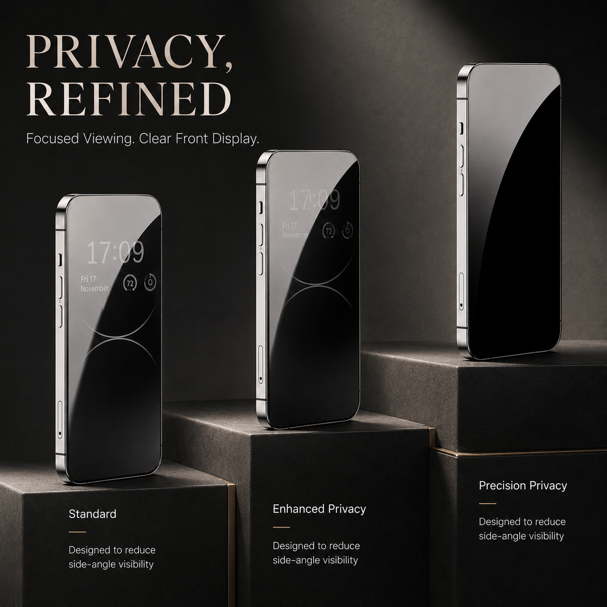 Premium iPhone Privacy Screen Protector Tempered Glass Anti Spy Full Coverage Anti Fingerprint Scratch Resistant Ultra Thin Case Friendly