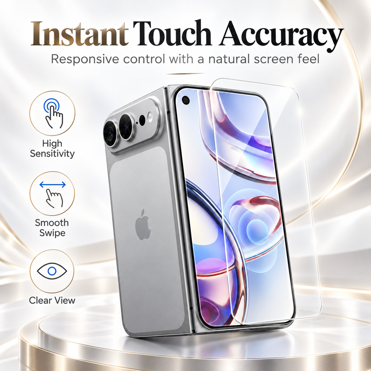 Premium iPhone Screen Protector 3 Pack 9H Tempered Glass HD Clear Front Film Scratch Resistant Protective Screen Cover Compatible with iPhone Full Fit