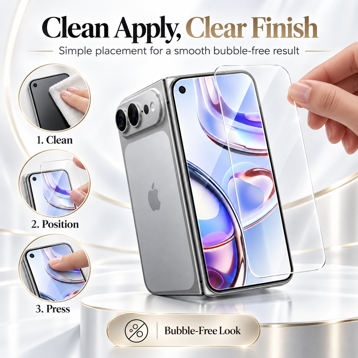 Premium iPhone Screen Protector 3 Pack 9H Tempered Glass HD Clear Front Film Scratch Resistant Protective Screen Cover Compatible with iPhone Full Fit