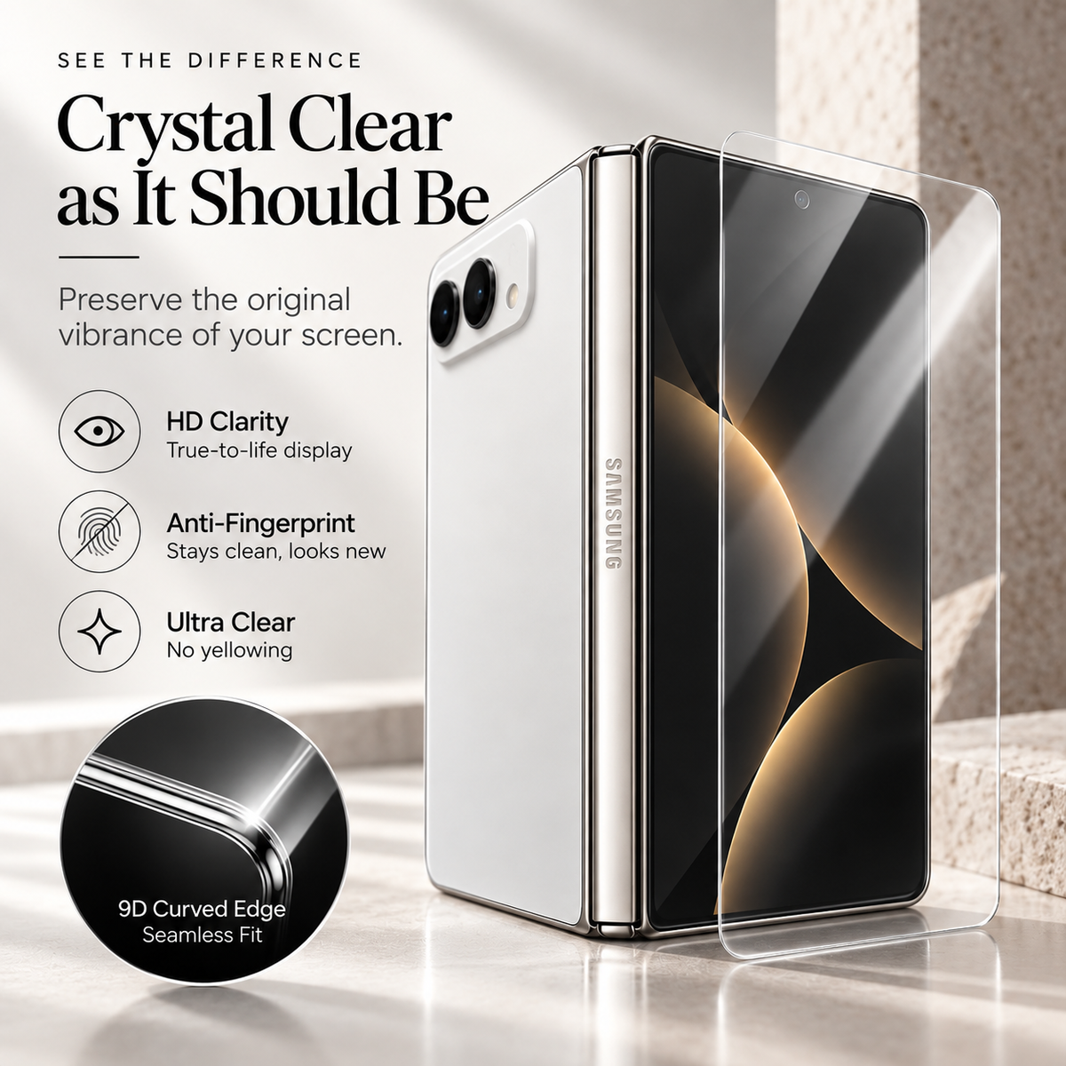 Premium iPhone Screen Protector 9H Tempered Glass HD Clear Anti Fingerprint Scratch Resistant Anti Shatter Film Case Friendly X Compatible with iPhone
