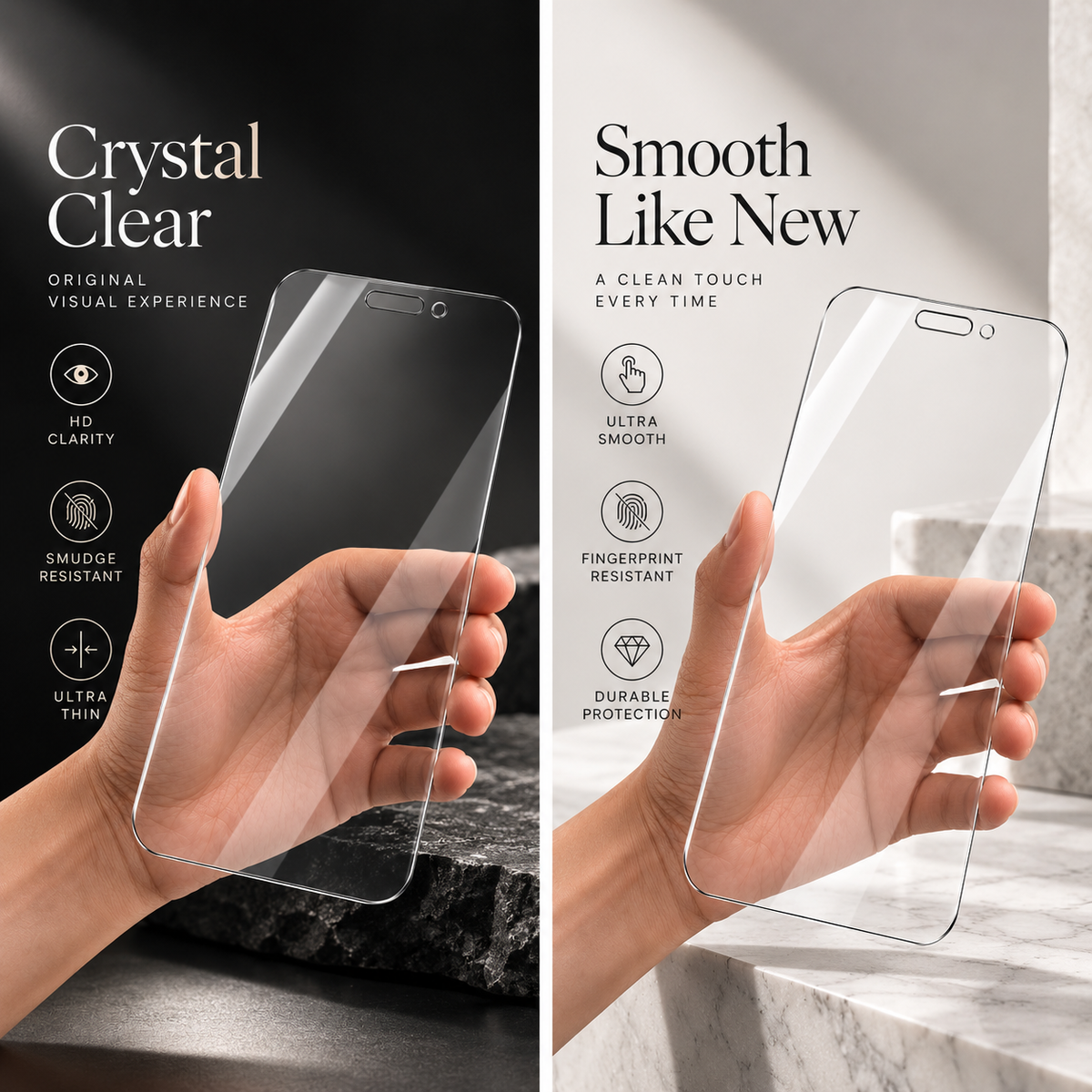 Premium iPhone Screen Protector 9H Tempered Glass HD Clear Anti Fingerprint Scratch Resistant Anti Shatter Film Case Friendly X Compatible with iPhone