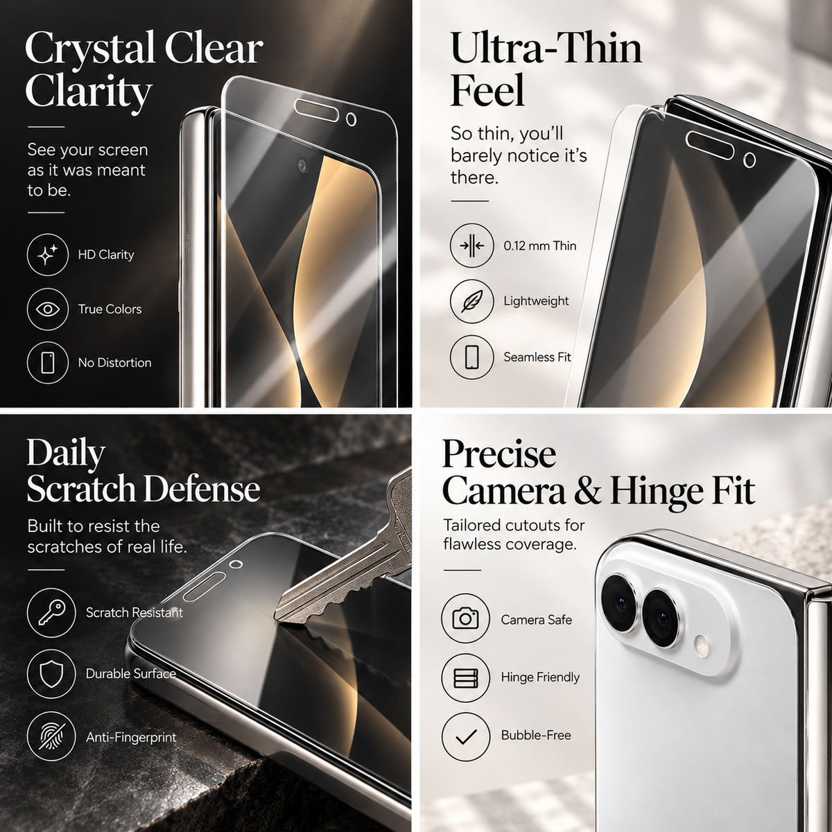 Premium iPhone Screen Protector 9H Tempered Glass HD Clear Anti Fingerprint Scratch Resistant Anti Shatter Film Case Friendly X Compatible with iPhone