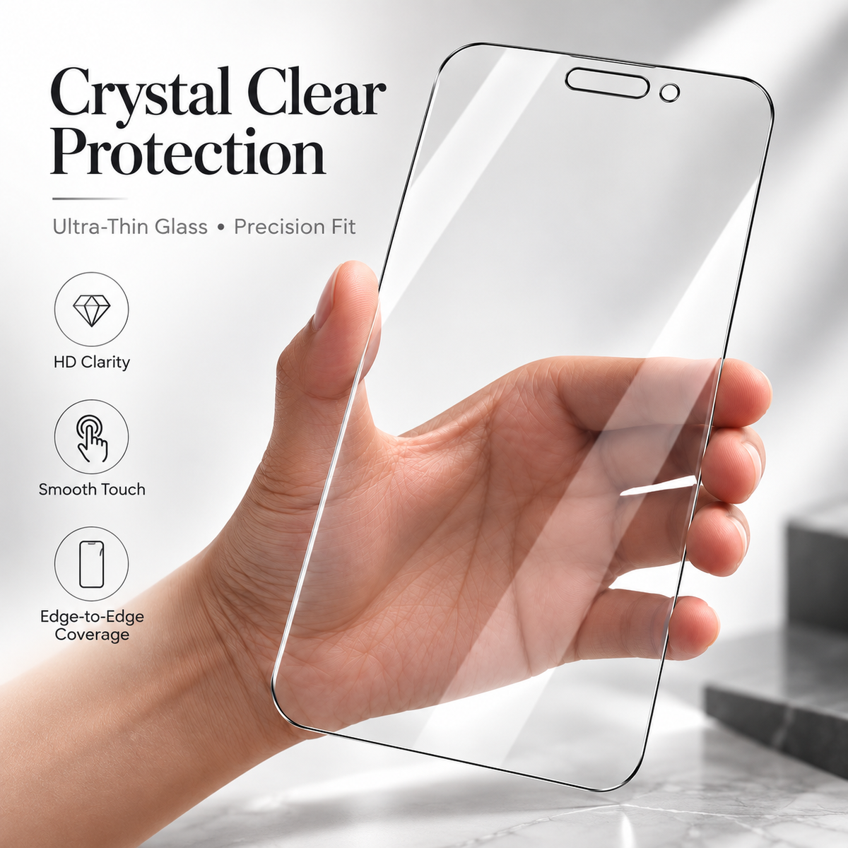 Premium iPhone Screen Protector 9H Tempered Glass HD Clear Anti Fingerprint Scratch Resistant Anti Shatter Film Case Friendly X Compatible with iPhone